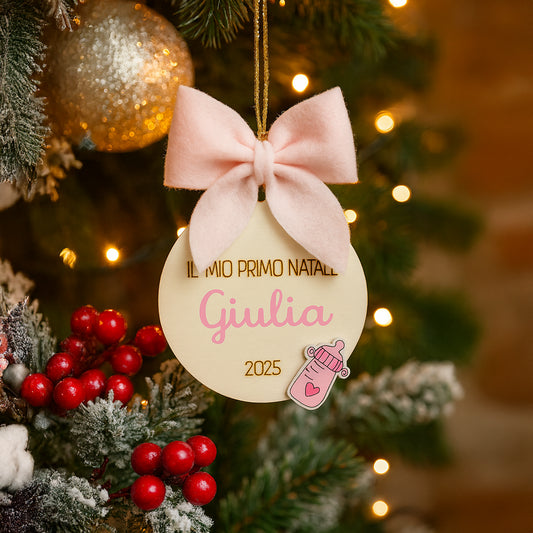 Pallina “Il mio primo Natale” 🎀 Personalizzata con nome