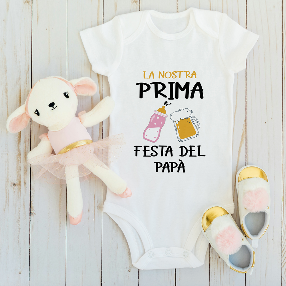 Body baby bimba prima Festa del Papà grafica rosa regalo dolce
