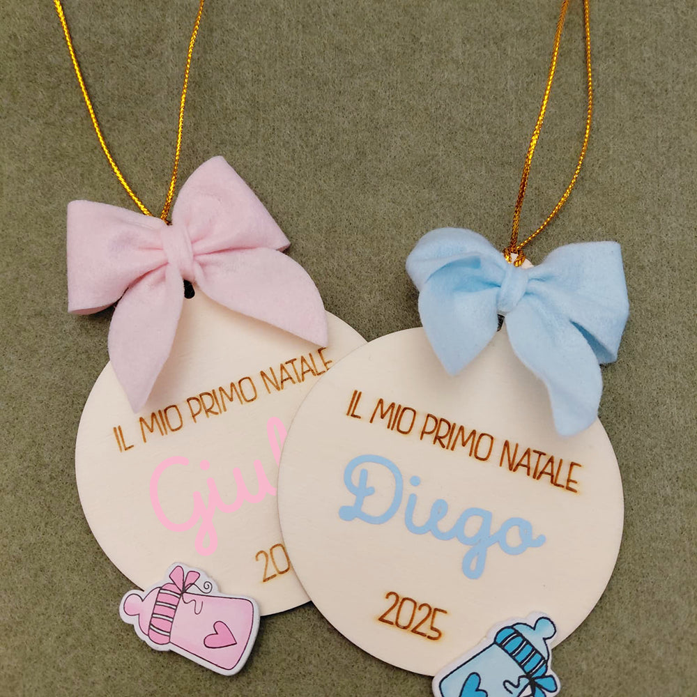 Pallina “Il mio primo Natale” 🎀 Personalizzata con nome