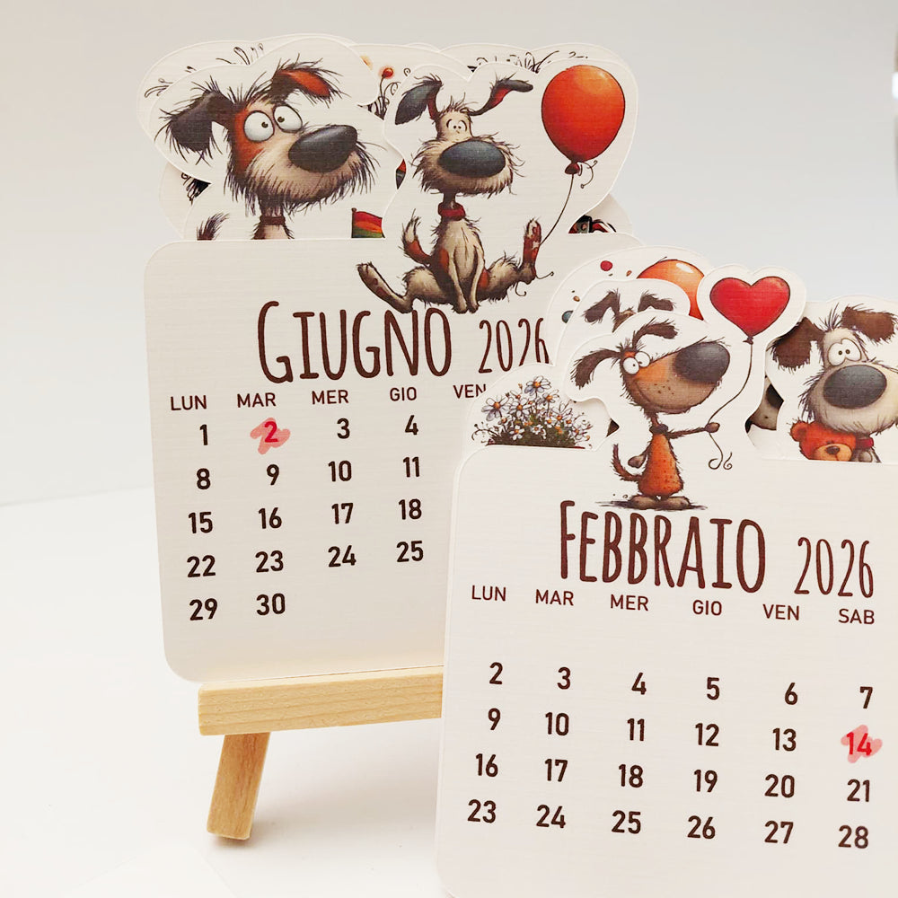 Calendario da Tavolo 2026 – Versione Cani o Gatti Divertenti