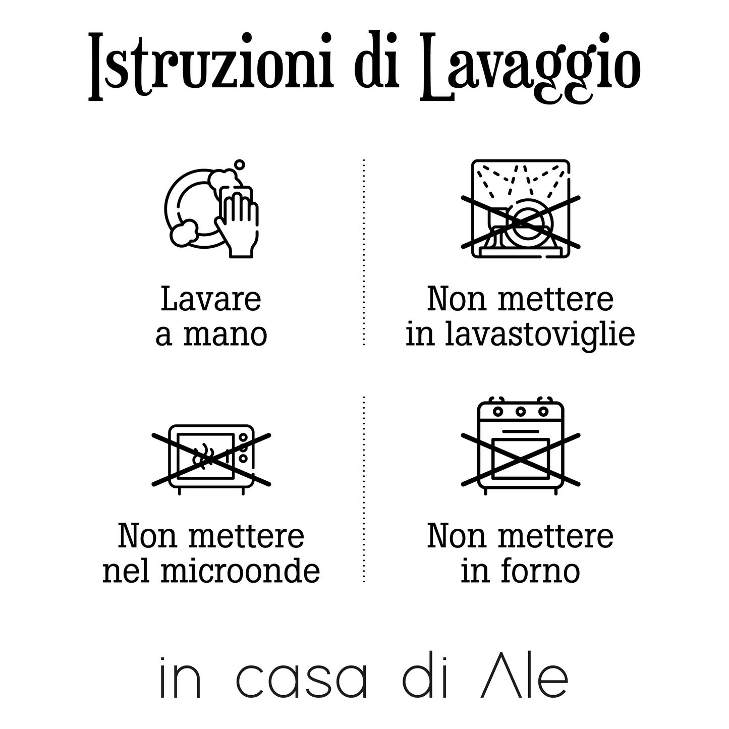 Istruzioni di lavaggio della mug