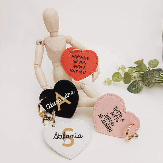portachiavi cuore personalizzati esempi nomi e frasi