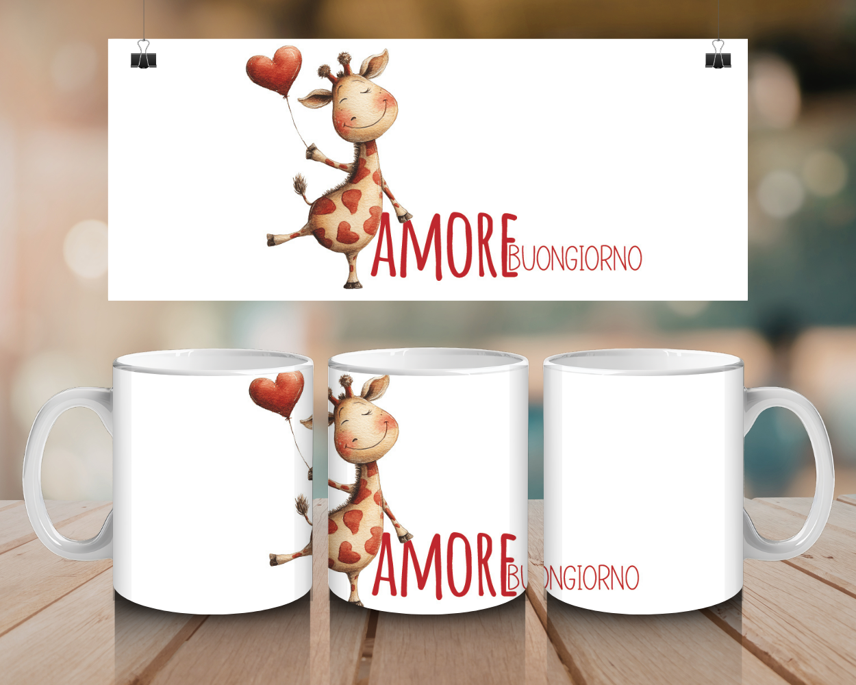 Combo “Colazione & Love” | Mug e tovaglietta coordinate