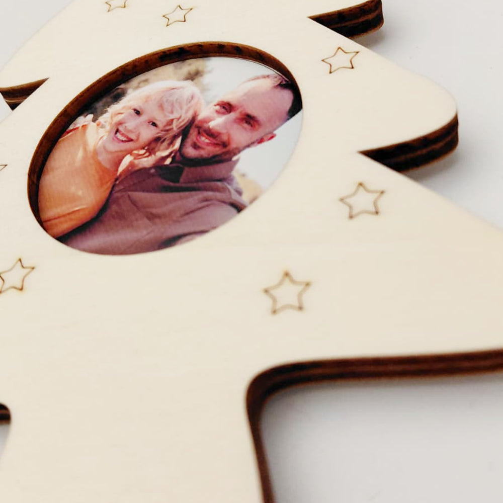 Cornice foto in legno natalizia