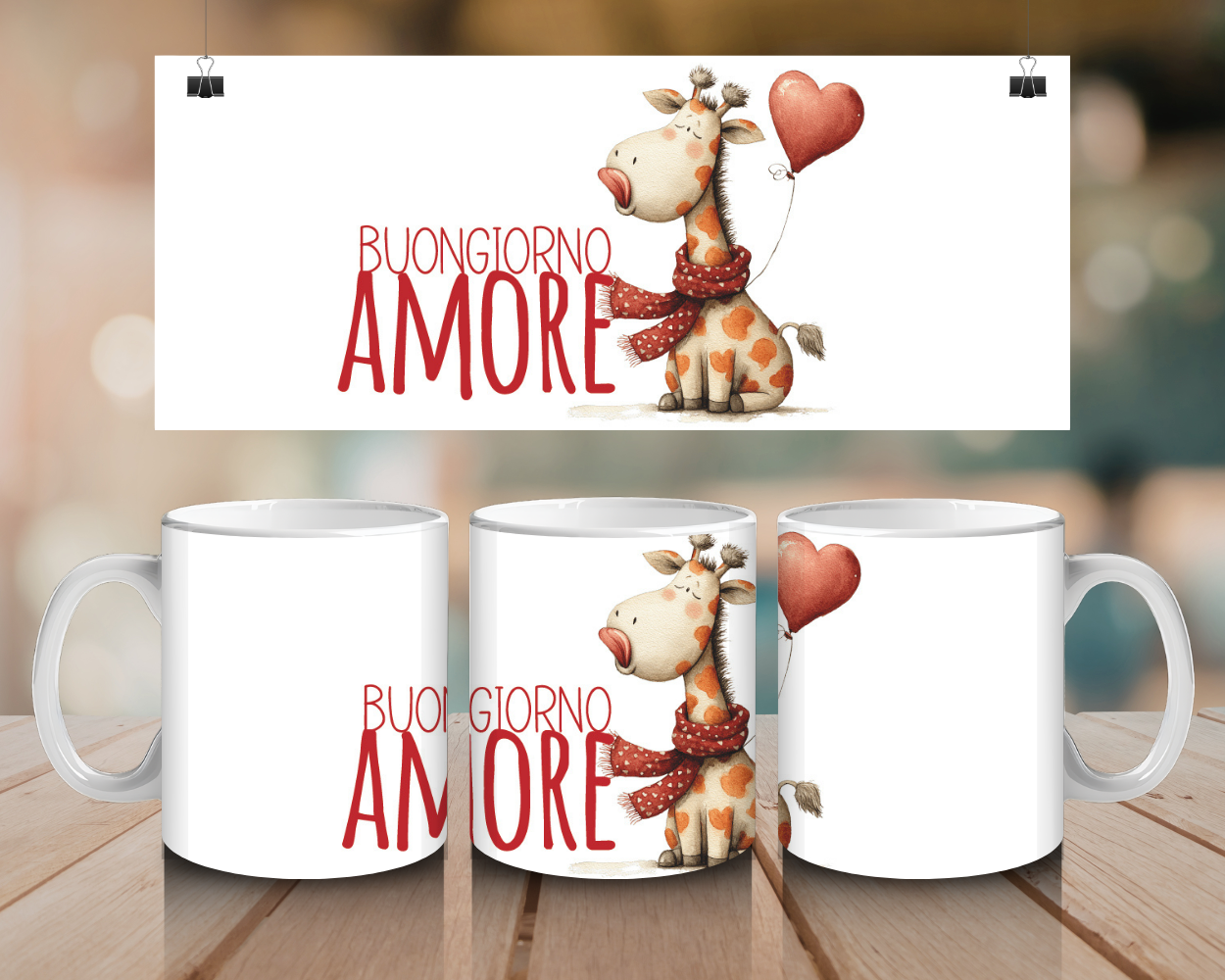 Combo “Colazione & Love” | Mug e tovaglietta coordinate