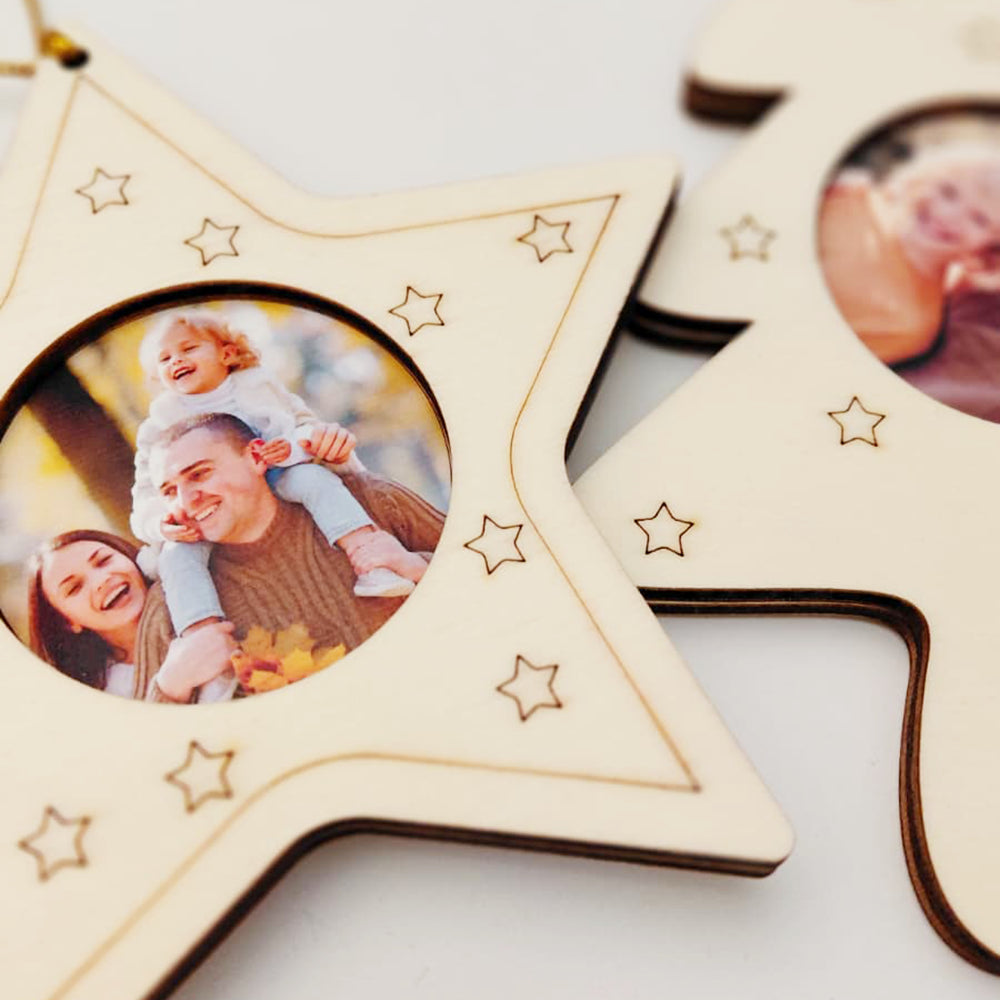 Cornice foto in legno natalizia