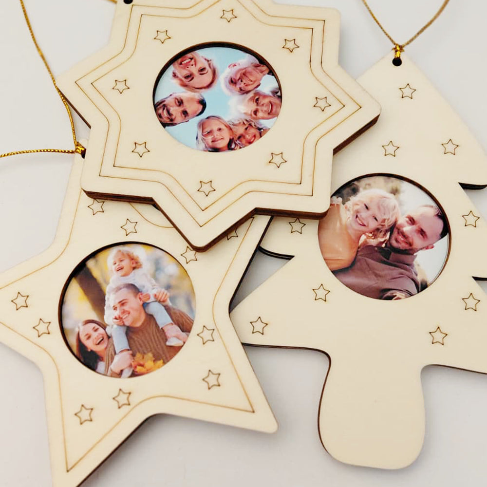 Cornice foto in legno natalizia