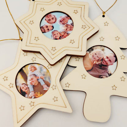 Cornice foto in legno natalizia