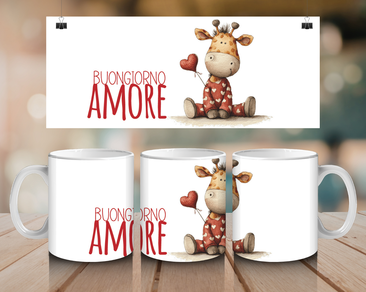Combo “Colazione & Love” | Mug e tovaglietta coordinate