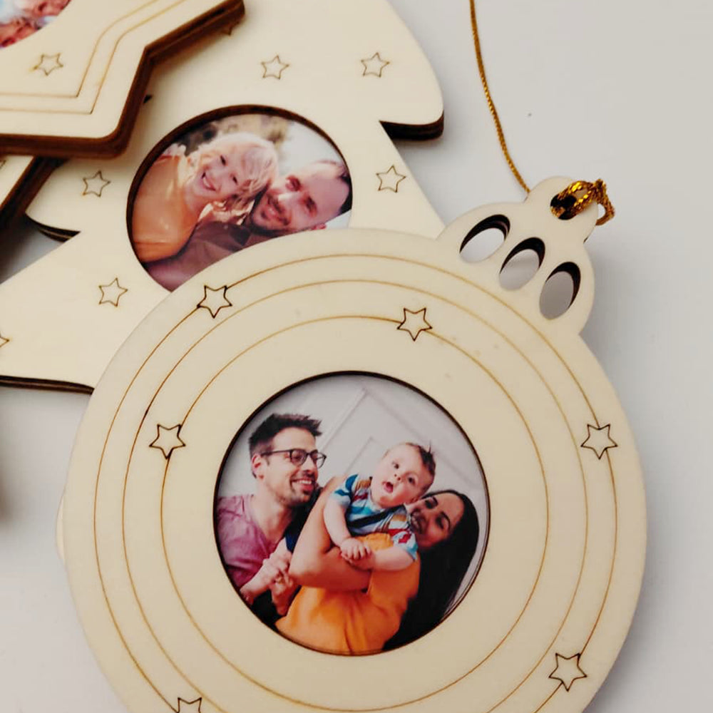 Cornice foto in legno natalizia