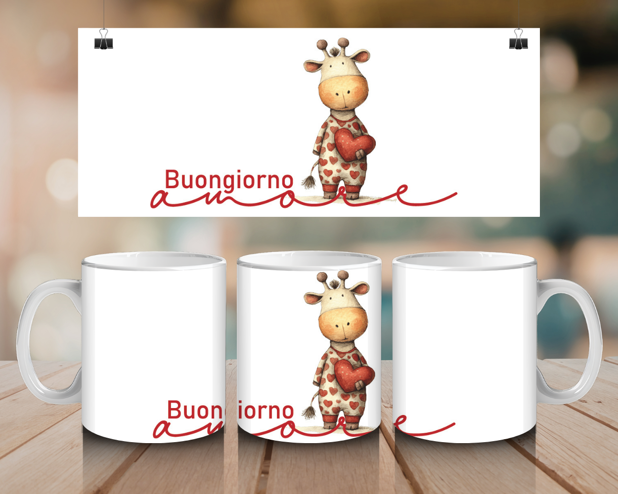 Combo “Colazione & Love” | Mug e tovaglietta coordinate