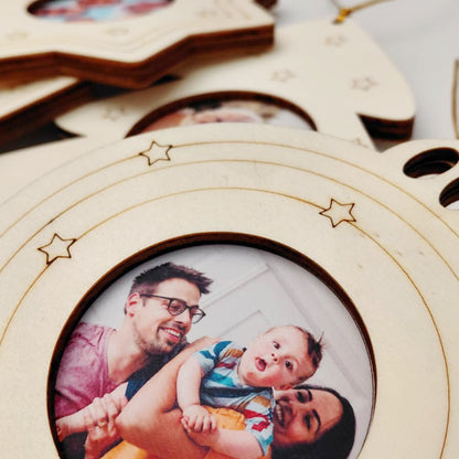 Cornice foto in legno natalizia