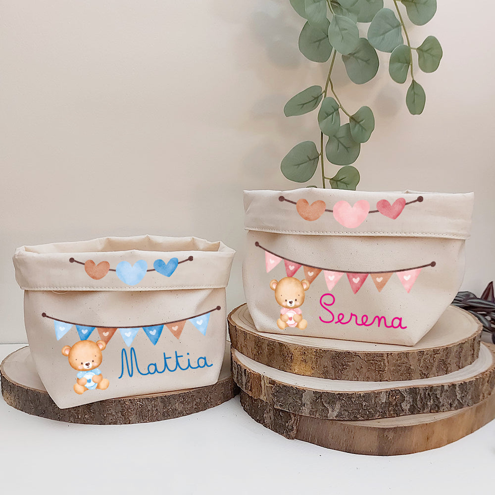 Cestino Multiuso in Canvas LARGE personalizzato