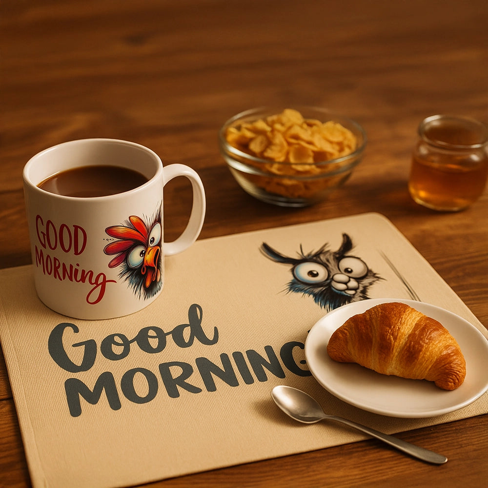 Idea regalo colazione: set mug + tovaglietta