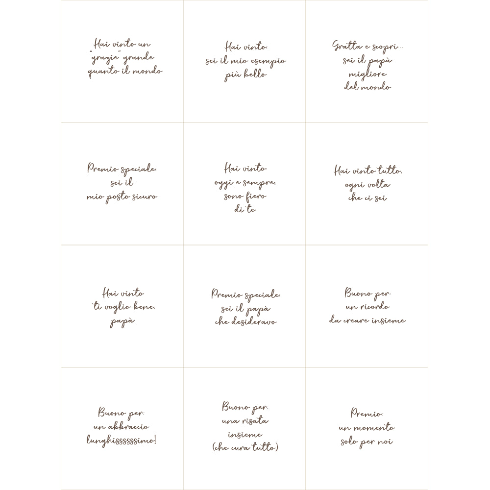 Scatolina Gratta & Vinci per Papà – 12 Dediche