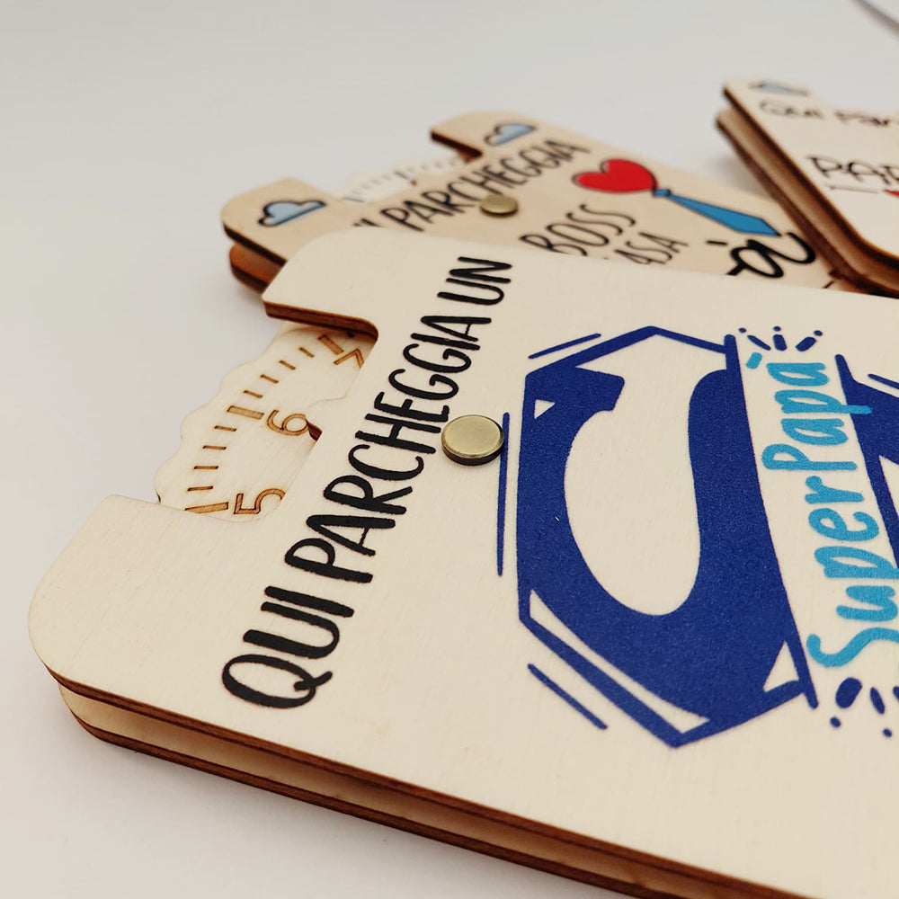 Disco Orario Papà in legno personalizzato