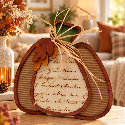 Zucca decorativa autunnale in legno