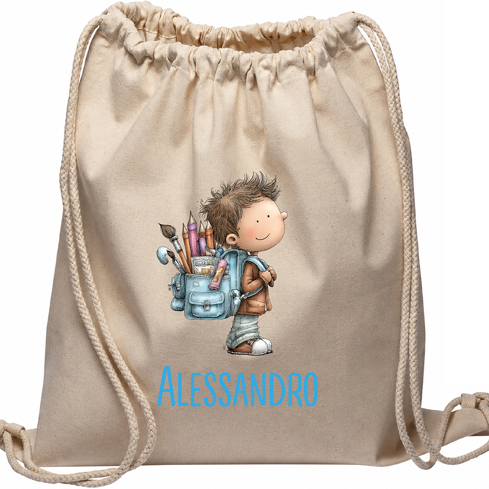 Sacca scuola personalizzata con nome – palestra e tempo libero