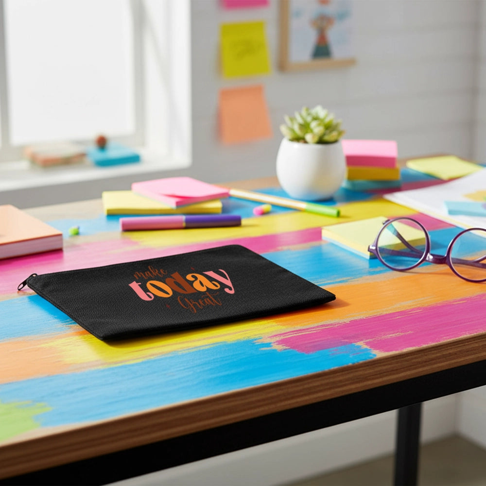 Pochette in canvas con cerniera