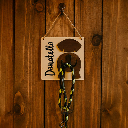 Targa in legno per guinzaglio cane o gatto