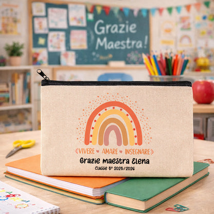 astuccio maestra personalizzato arcobaleno regalo fine anno