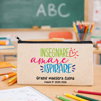 astuccio maestra personalizzato insegnare amare ispirare regalo fine anno