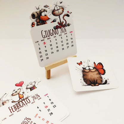 Calendario da Tavolo 2026 – Versione Cani o Gatti Divertenti