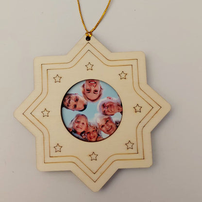 Cornice foto in legno natalizia