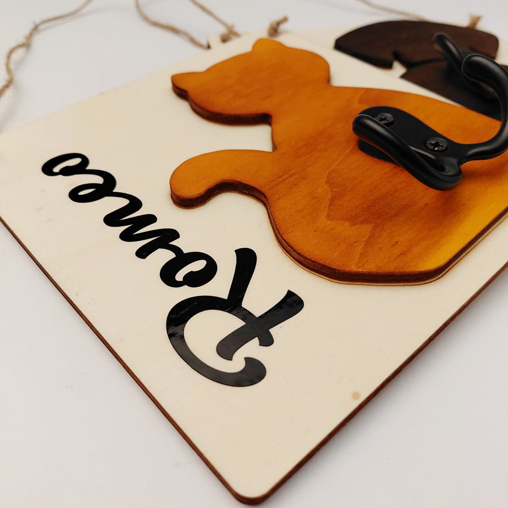 Targa in legno per guinzaglio cane o gatto