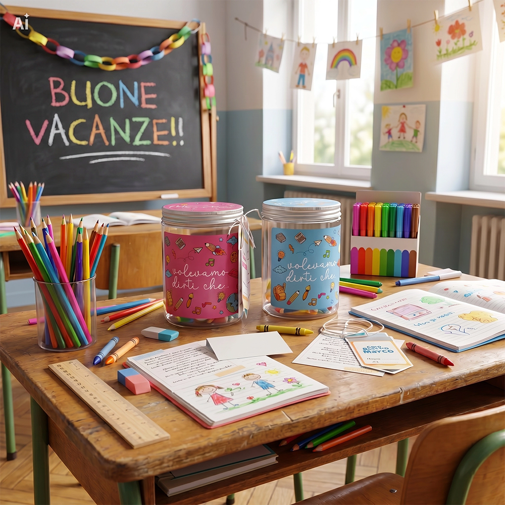 Barattolo per maestra e maestro Volevamo dirti che con bigliettini dei bambini