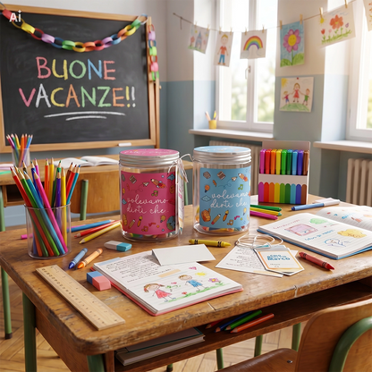 Barattolo per maestra e maestro Volevamo dirti che con bigliettini dei bambini