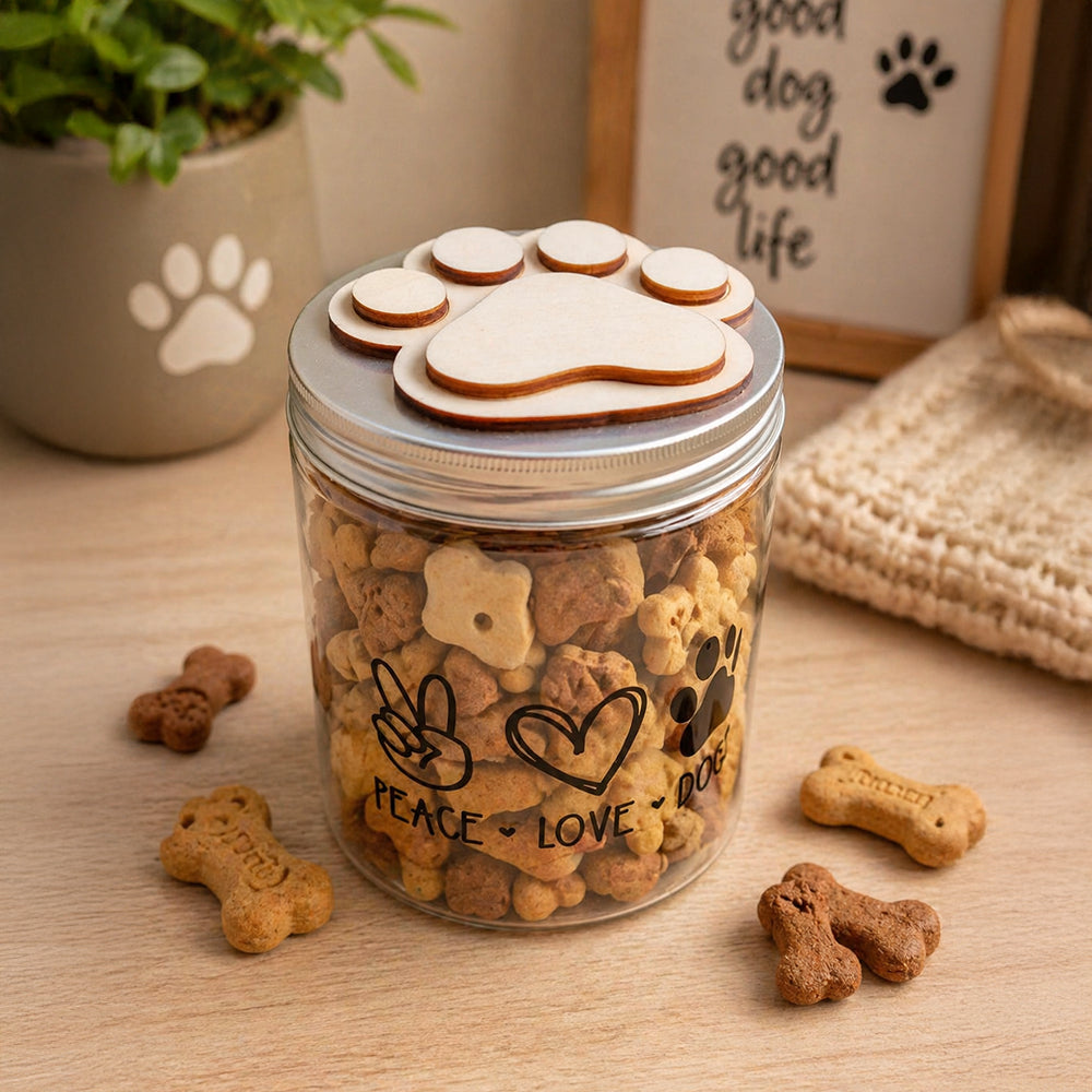 Barattolo porta biscotti cane o gatto personalizzato con nome - C