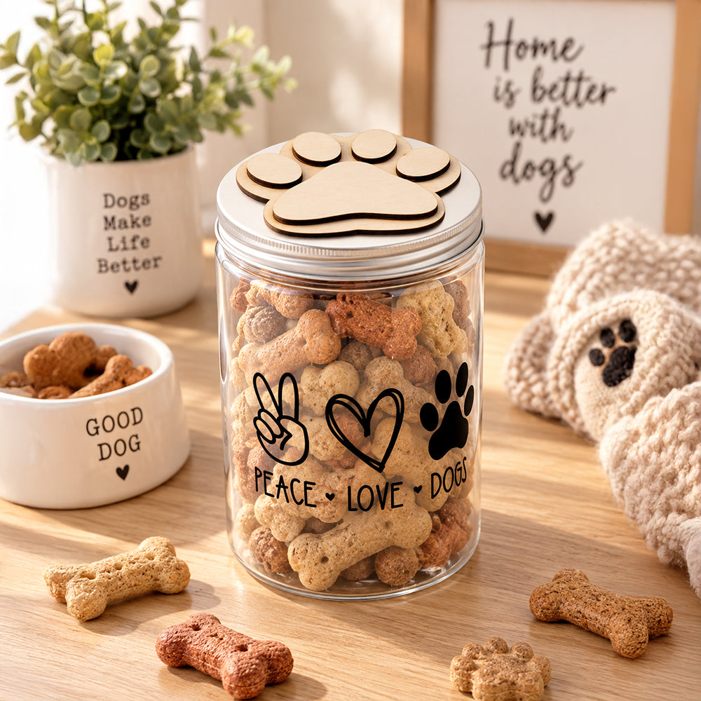 Barattolo porta biscotti cane o gatto personalizzato con nome - C