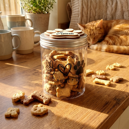 Barattolo porta biscotti cane o gatto personalizzato con nome - C