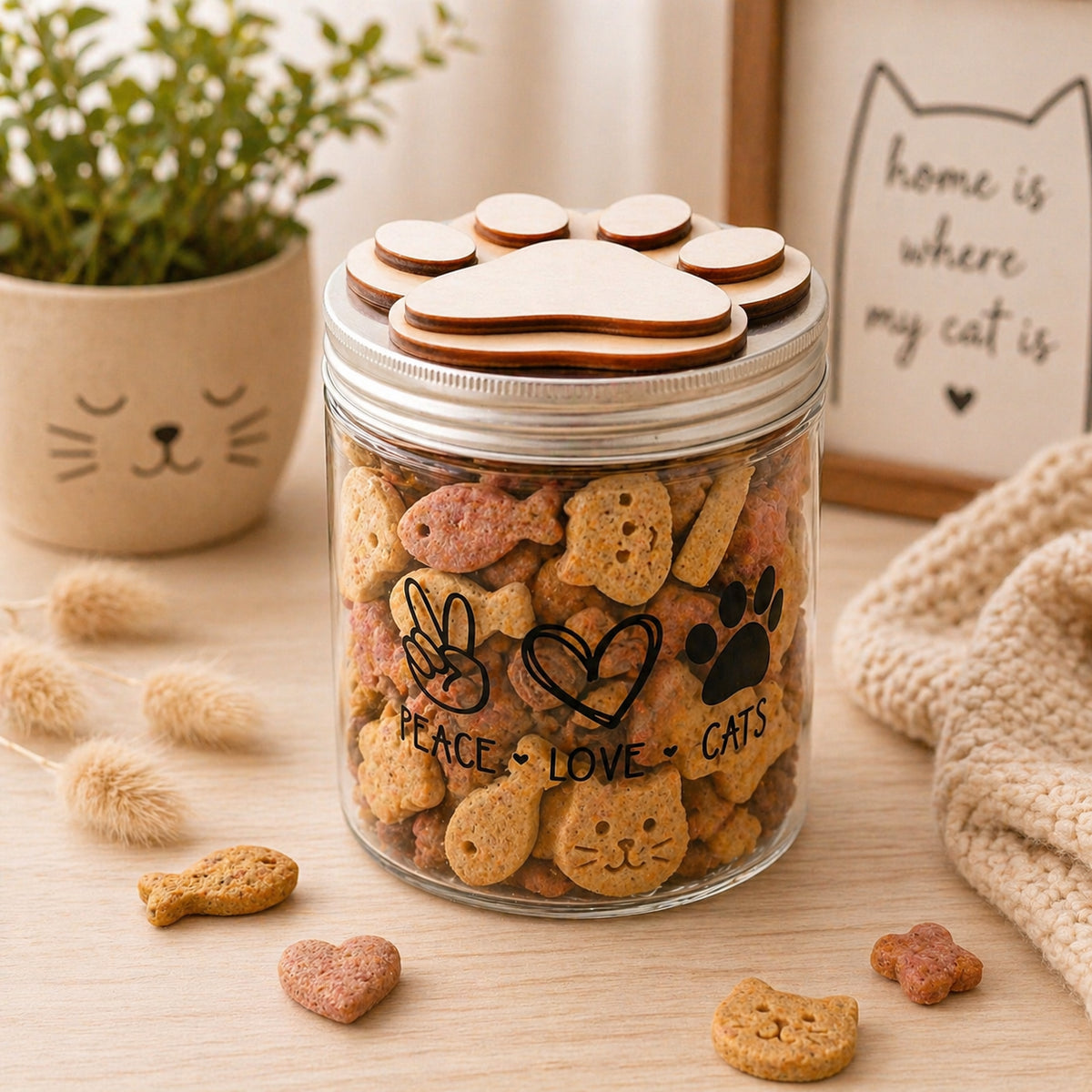 Barattolo porta biscotti cane o gatto personalizzato con nome - C