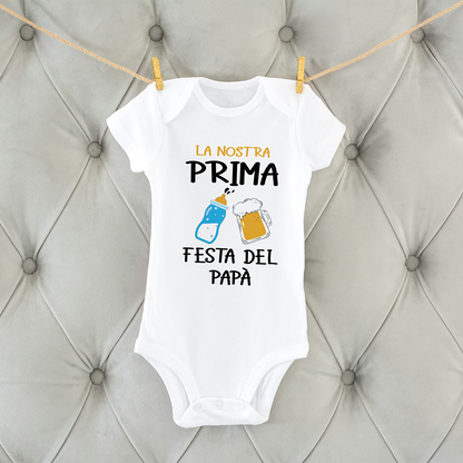 Body baby bimbo prima Festa del Papà grafica azzurra regalo dolce