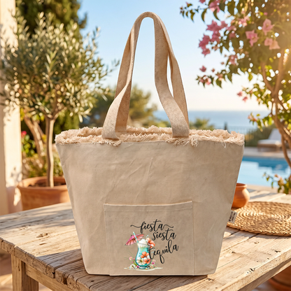 Borsa Mare Personalizzata in Cotone Riciclato Avana