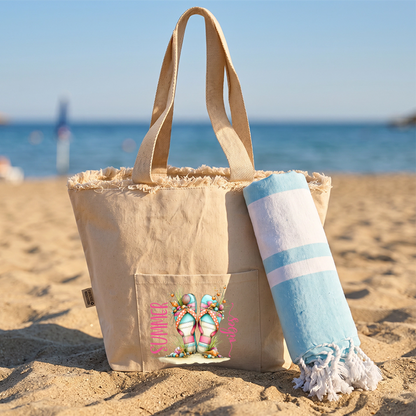 Borsa Mare Personalizzata in Cotone Riciclato Avana