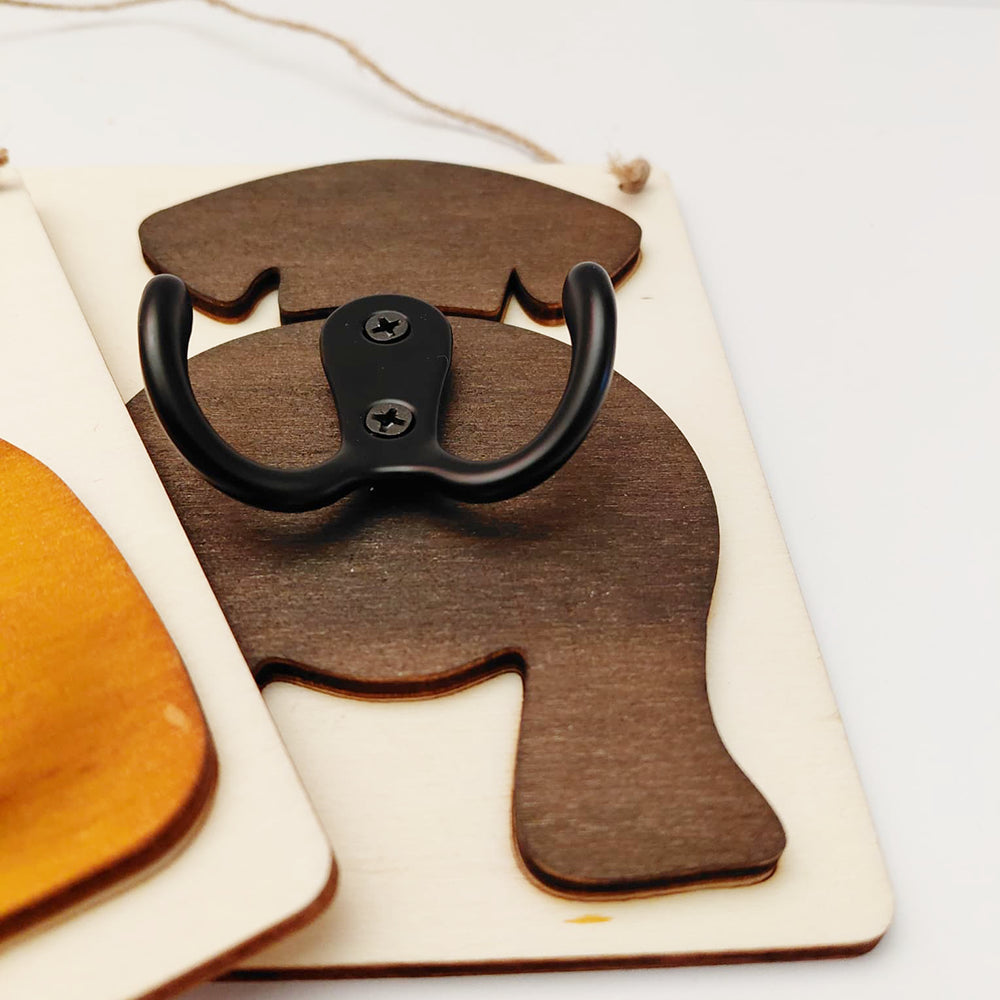 Targa in legno per guinzaglio cane o gatto