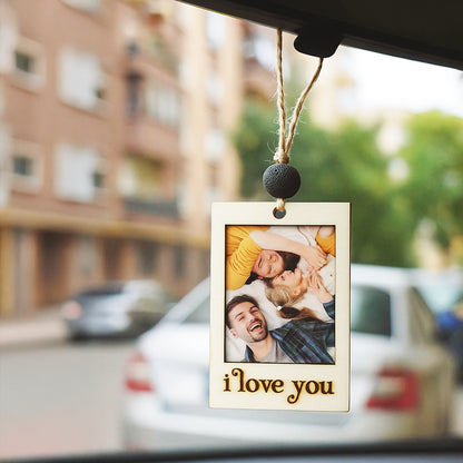 Cornice in legno con profumatore per auto