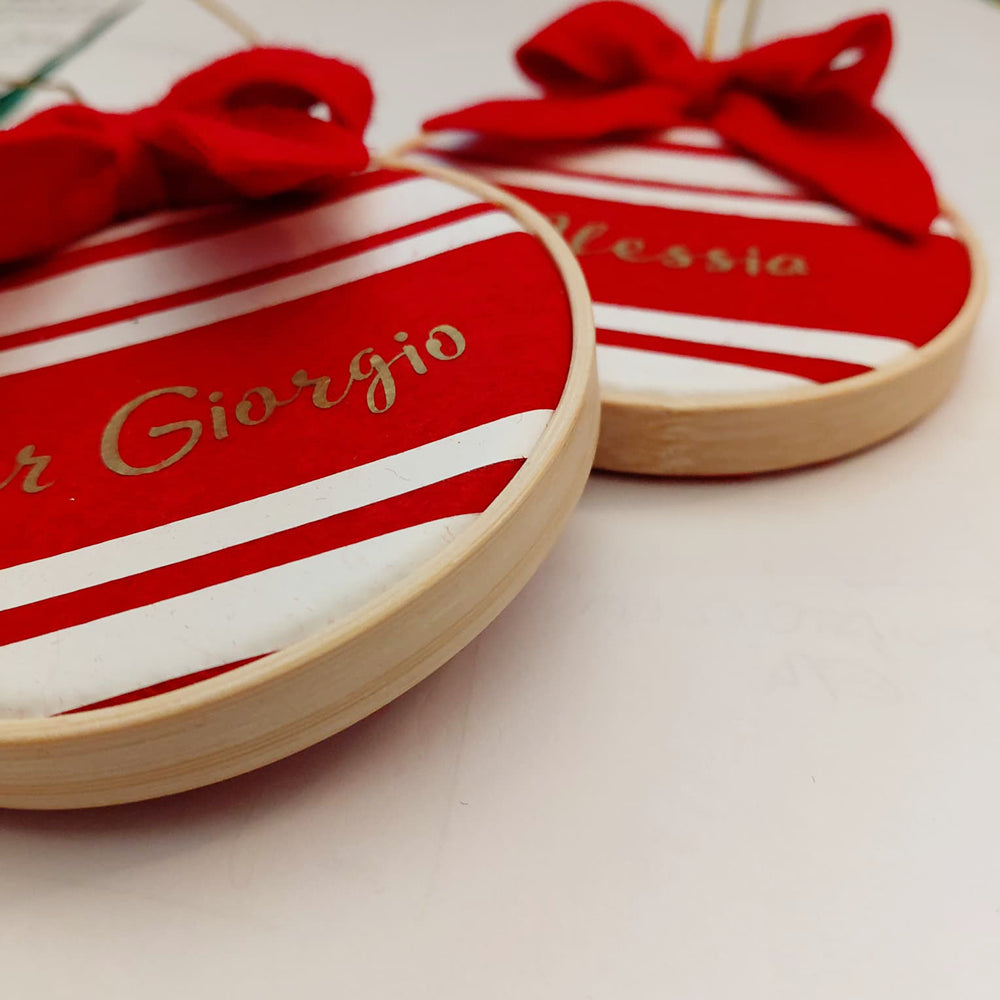 Pallina Natalizia su mini telaio - personalizzata
