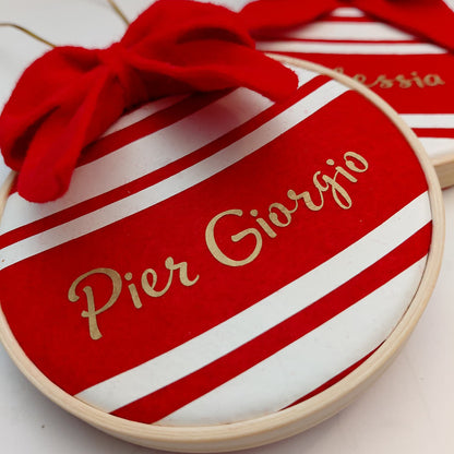 Pallina Natalizia su mini telaio - personalizzata