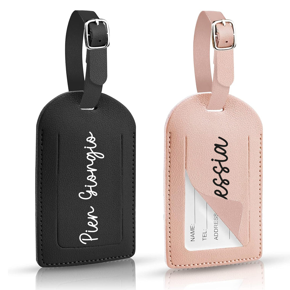 etichetta valigia personalizzata in pelle pu