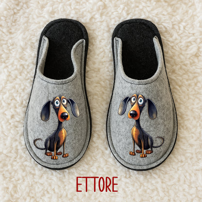Ciabatte in feltro di lana - antiscivolo - personalizzate