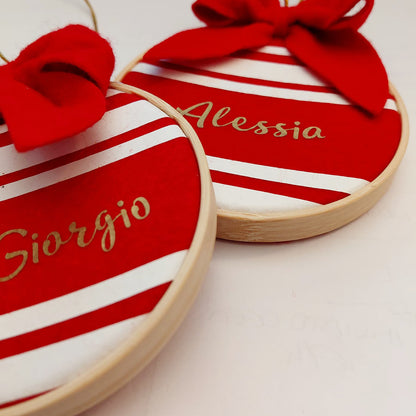 Pallina Natalizia su mini telaio - personalizzata