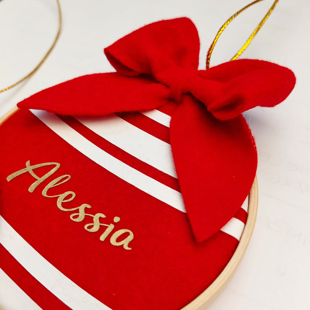 Pallina Natalizia su mini telaio - personalizzata