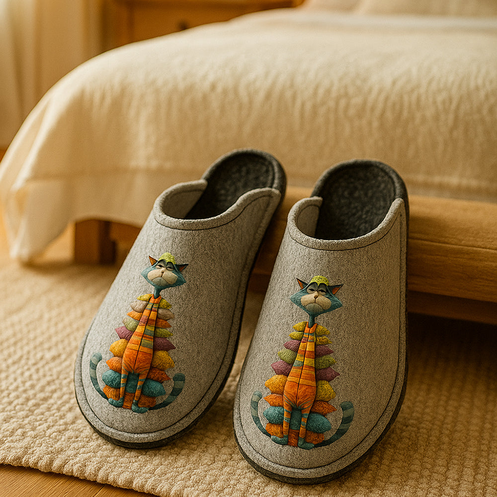 Ciabatte in feltro di lana - antiscivolo - personalizzate