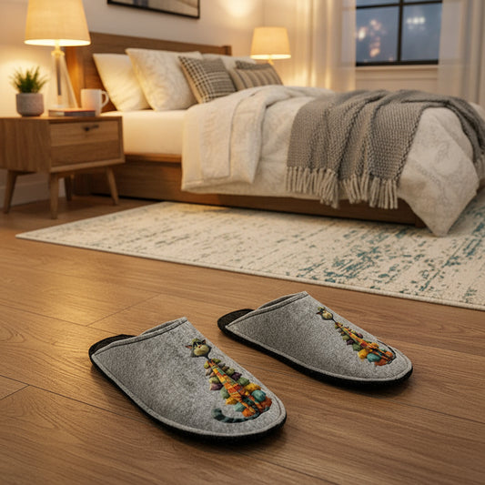 Ciabatte in feltro di lana - antiscivolo - personalizzate