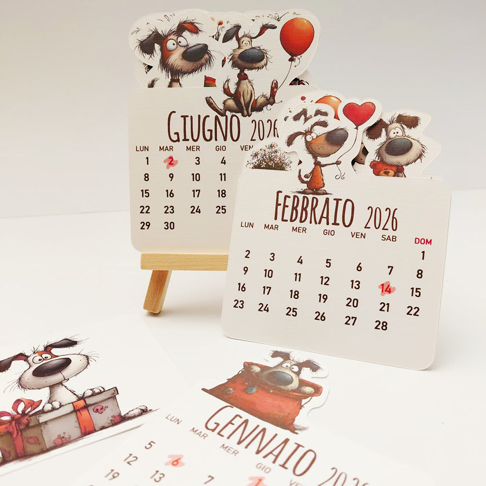 Calendario da Tavolo 2026 – Versione Cani o Gatti Divertenti