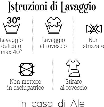 Istruzioni di lavaggio t-shirt personalizzate